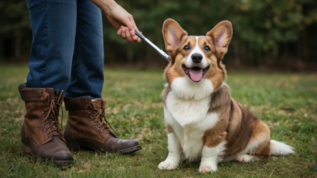 Cleaning Ears of Welsh Corgi