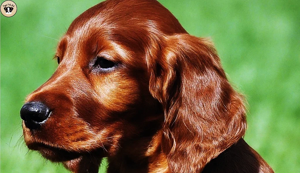 This description indicates that the section will discuss the typical personality traits and behaviors of young Irish Setter dogs