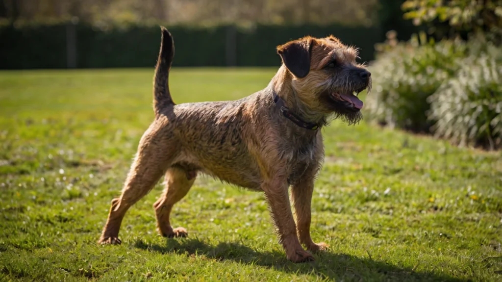 Border Terriers have a dense, wiry coat that requires regular grooming. Weekly brushing helps prevent matting and removes loose hair. Hand-stripping the coat a few times a year maintains its texture and appearance