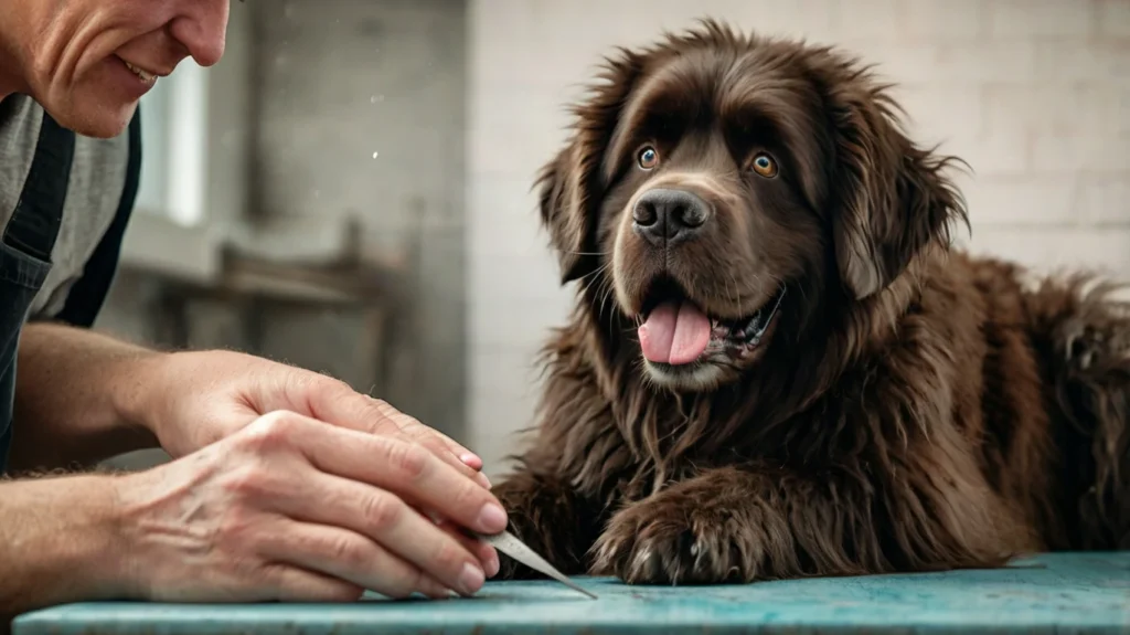 Close-up of a person carefully trimming a dog's nails with clippers - Expert tips for safe and effective nail trimming for pets