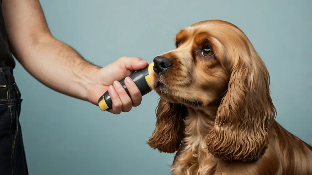  Close-up of a well-groomed Cocker Spaniel with shiny coat and trimmed fur, showcasing the importance of regular grooming for maintaining pet health and appearance.